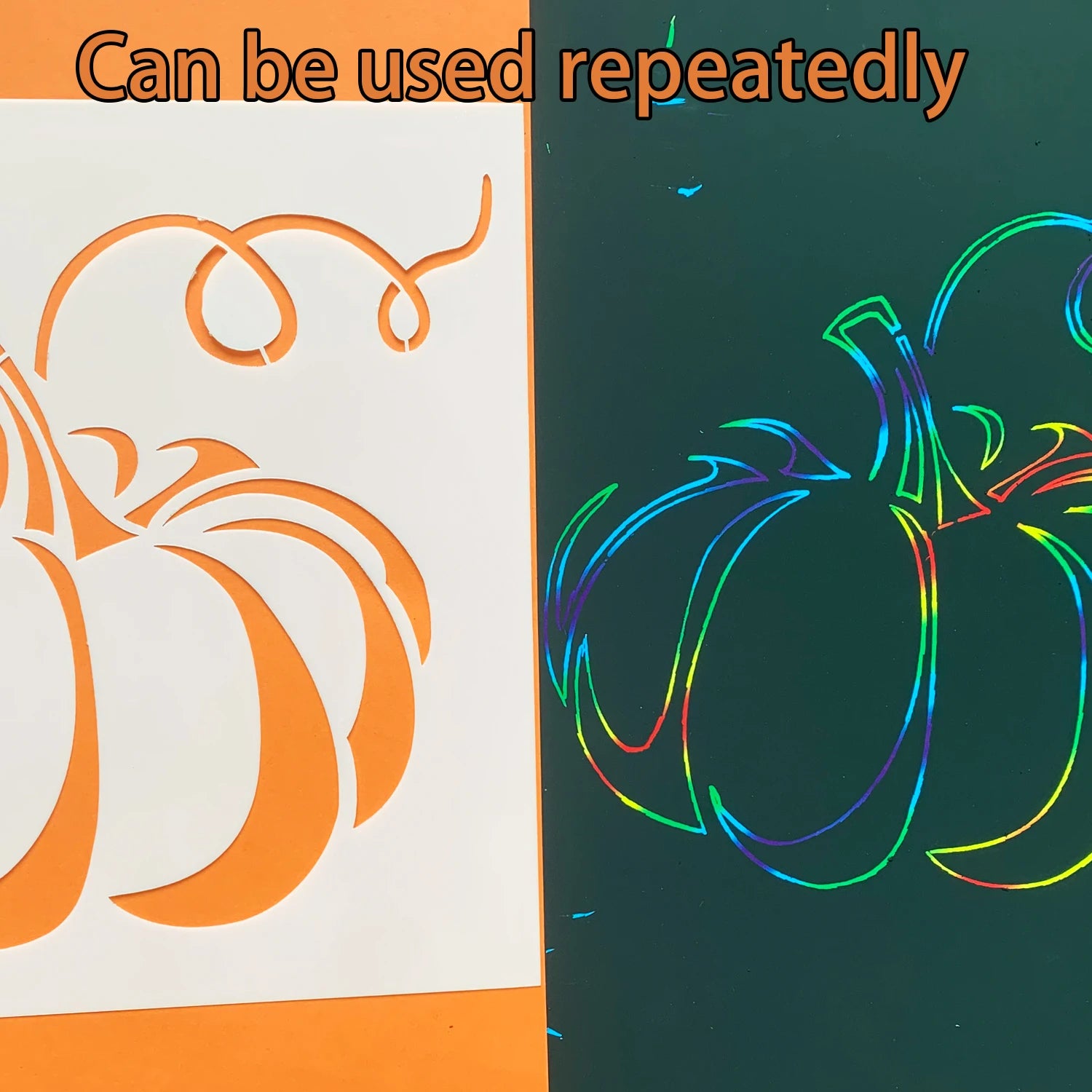 9pcs Pumpkin Painting Templates, Reusable Thanksgiving Halloween DIY Crafts, Suitable for Wall, Metal, Wood, Fabric Decoration