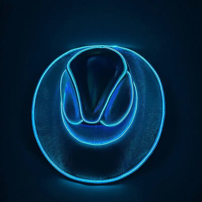 Bachelorette Party Supplies Bride Cowgirl Hat Glowing Light Bar Cap Wireless Disco Luminous Led Flashing Neon Western Cowboy Hat