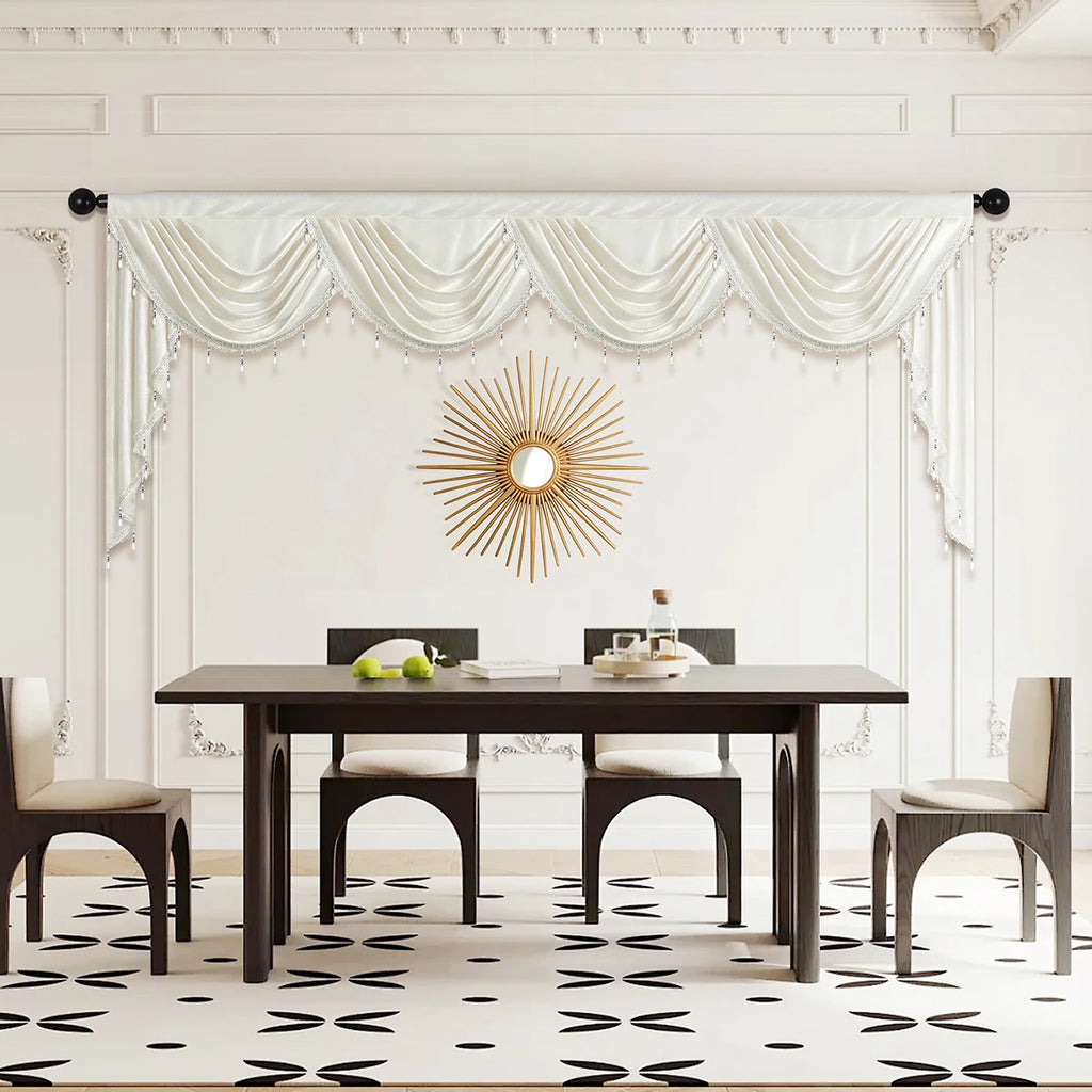 1pc European Luxury Style Window Valance ,Rod Pocket,Italy Velvet Fabric Curtain Valance for Living Room,Home Decor