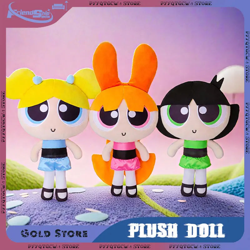 Plush Doll Powerpuff Girls Stuffed Toy Kawaii Cartoon Buttercup Bubbles Blossom Plush Anime Toys Bedroom Sofa Decoration Gifts