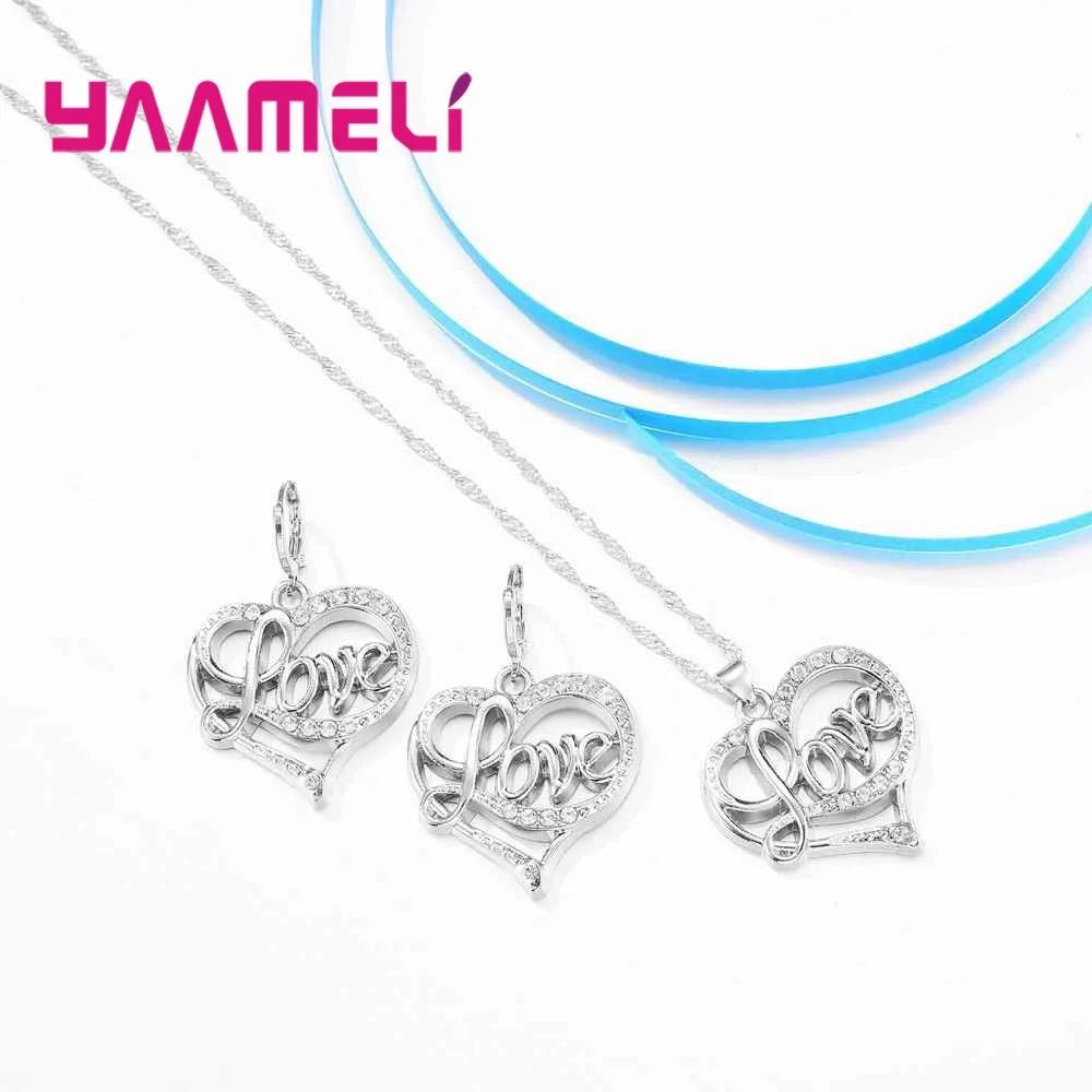 Factory Price Top Quality Wedding Jewelry Accessories 925 Sterling Silver Necklace Earrings Pendants