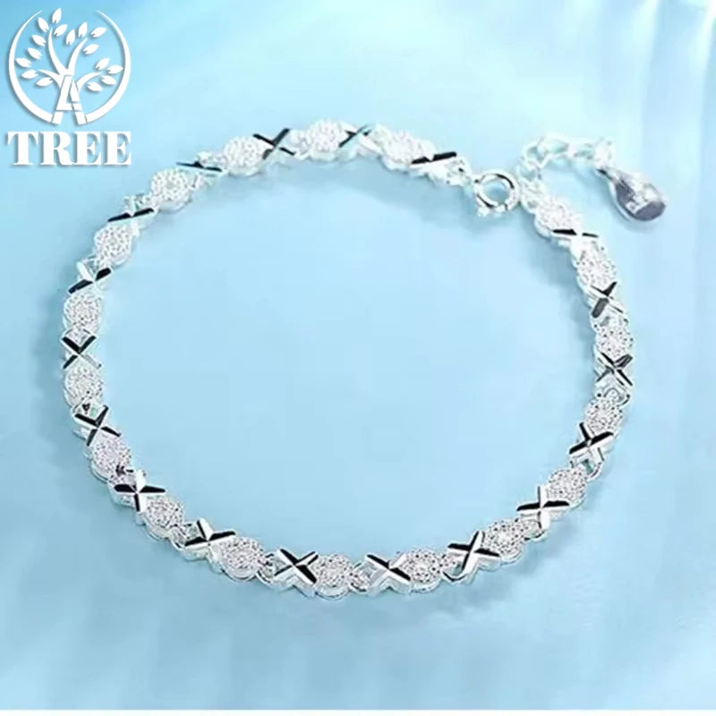 ALITREE 925 Sterling Silver Fashion Multiple Styles Bracelet Chain For Women Engagement Wedding Party Beautiful Jewelry Gift