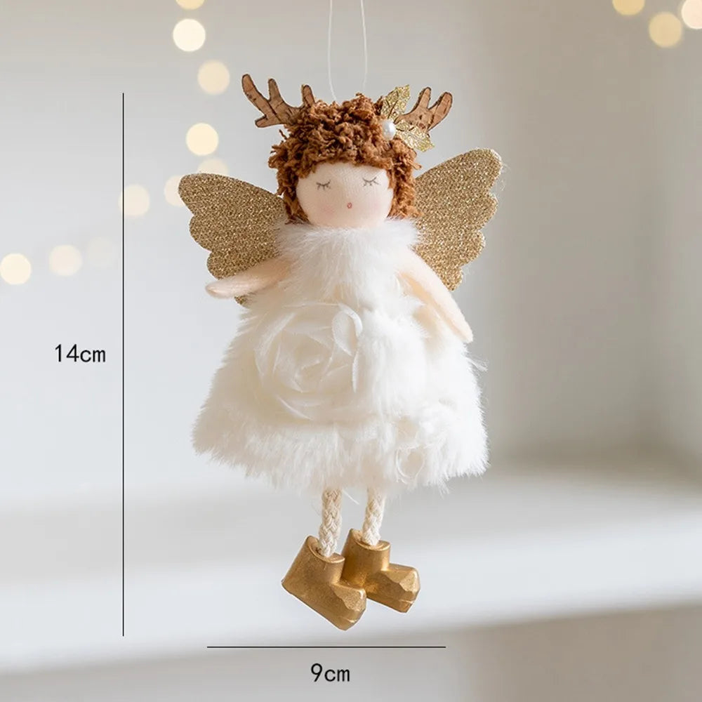 Angel Girl Christmas Angel Doll Drop Ornaments Hanging Pendant Plush Toy Pendant Old Man Snowman Party Gift Xmas Tree Pendant