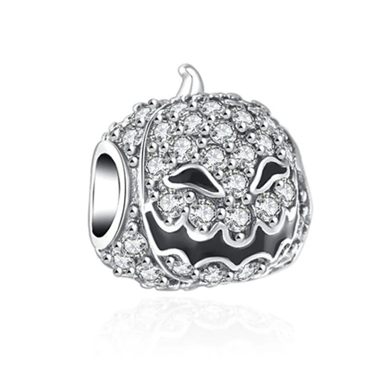 Halloween Dark Demons Pumpkin Bat 925 Sterling Silver Bead Charm Hang Fit Original Bracelet Necklace DIY Fashion Jewelry Making﻿