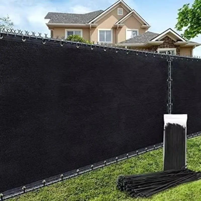180GSM 6ft x 50ft Fence Privacy Screen Heavy Duty Fence Cover Garden Wall Backyard Black table and chairs set