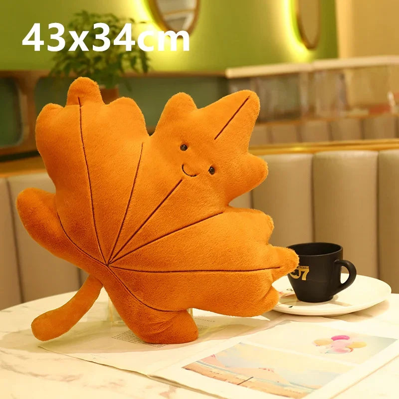 Plush Leaf Pillow Kawaii Plushie Lifelike Cushion Room Decor Stuffed Plant Toy 3D Leaves Household Sofa Pillow Cute Green Girl