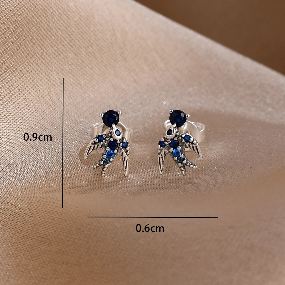 2025 New 925  silver earrings with sparkling red heart and pink bow earrings that fit original women's jewelry DIY birthday gift