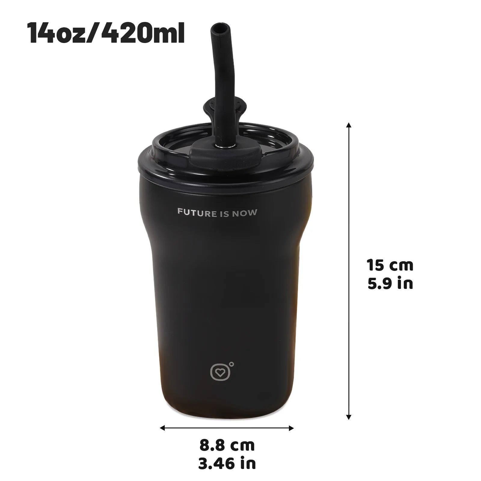14oz Tumbler Cup With Lid And Straws， Insulated Water Bottle For Home, Stainless Steel Coffee Mug ,travel Leak-proof metal cup,