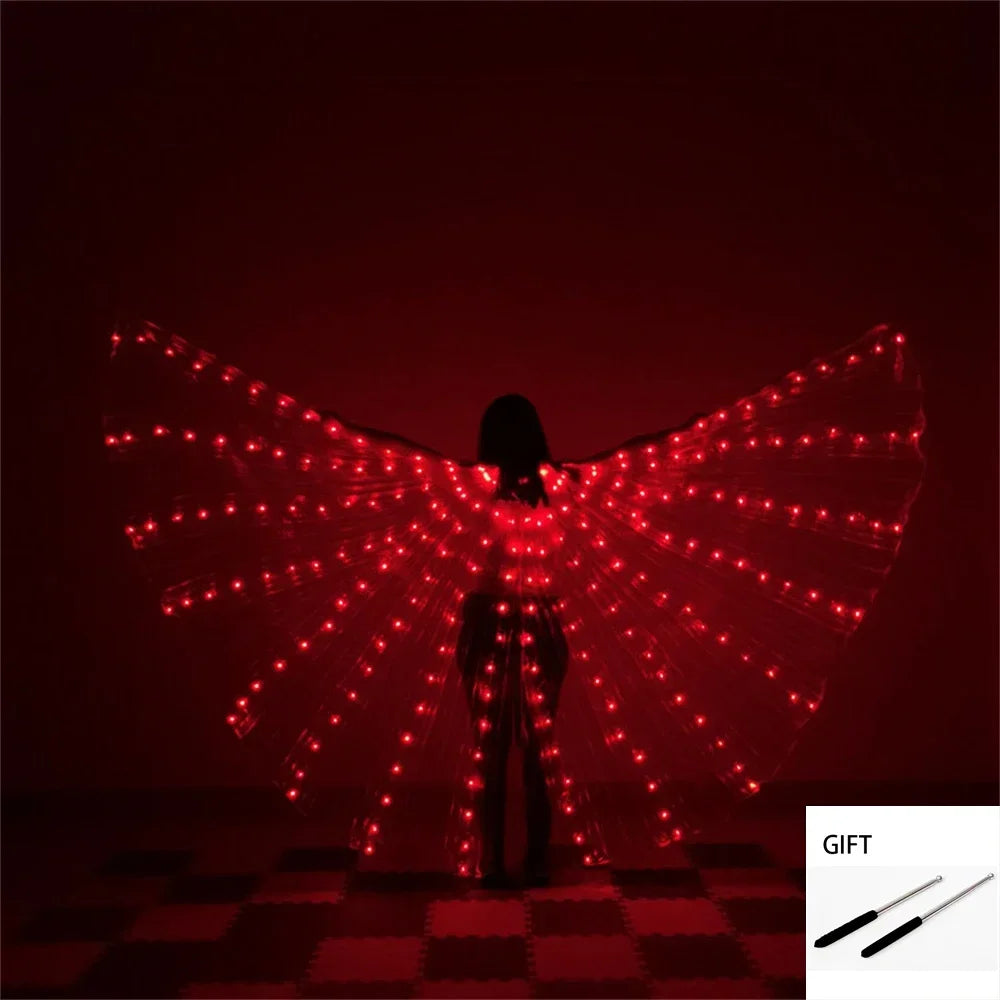 Belly Dance LED Isis Wings Both Sides Fluorescent Butterfly Performance Belly Dancing Bellydance Carnival Led Costumes Shows