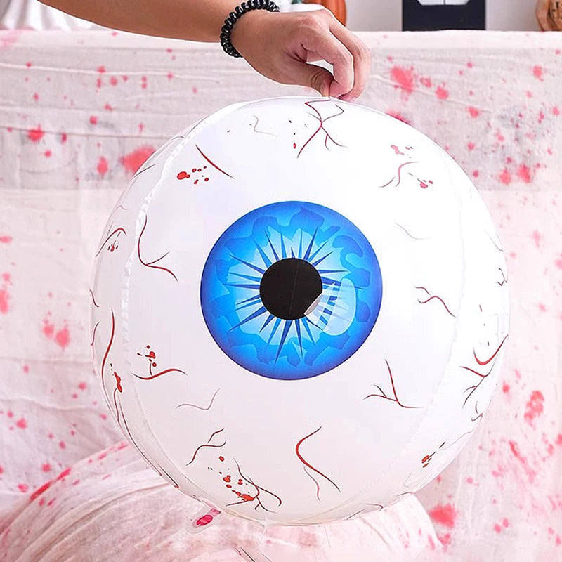 4D Halloween Eyeball Balloons Scary Bloodshot Eyeballs Foil Inflatable Balloon for Home Garden Halloween Party Decoration Props