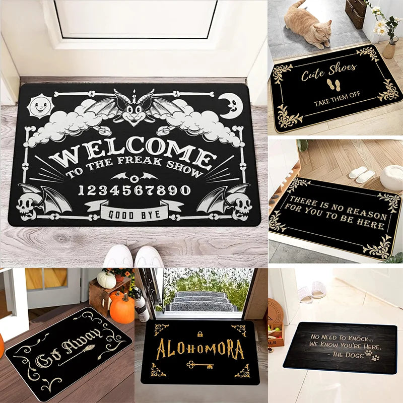 Halloween Gothic Witch Divination Welcome Entrance Doormat Home Decor Hallway Balcony Long Rugs Indoor Non-slip Floor Mat Decor