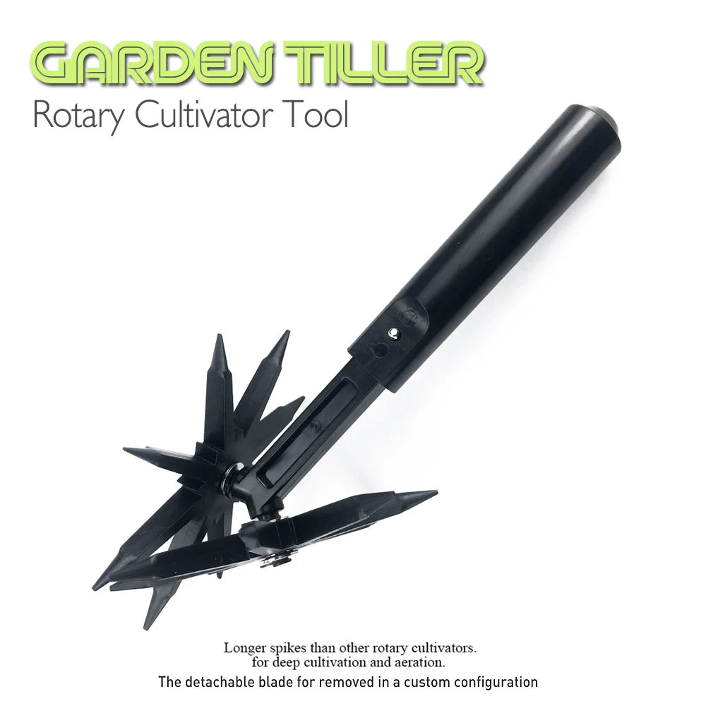 Garden Rotary Tiller Lawn Ripper Land Aerator Gardening Tool Weeding Digging Grass Turning Tool Handheld Soil Fork