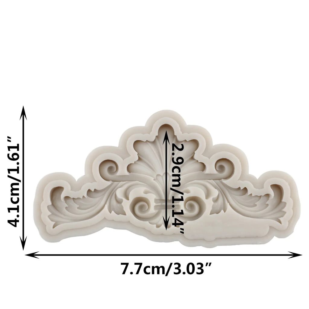 Scroll Relief Border Silicone Mold DIY Flower Cupcake Topper Fondant Cake Decorating Tools Candy Clay Chocolate Gumpaste Moulds