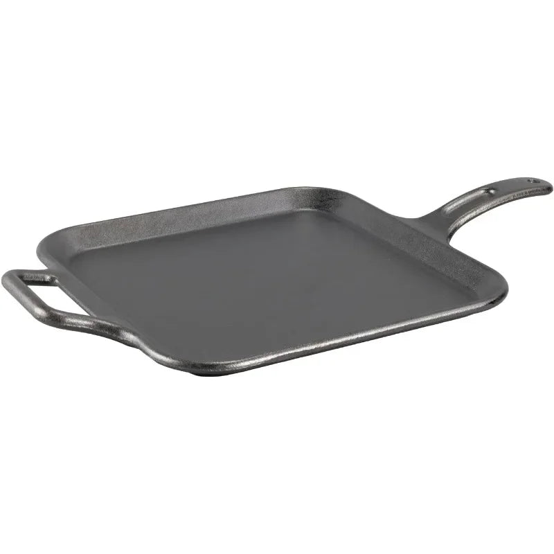HOME. BOLD 12 Inch Seasoned Cast Iron Square Griddle, Design-Forward Cookware
