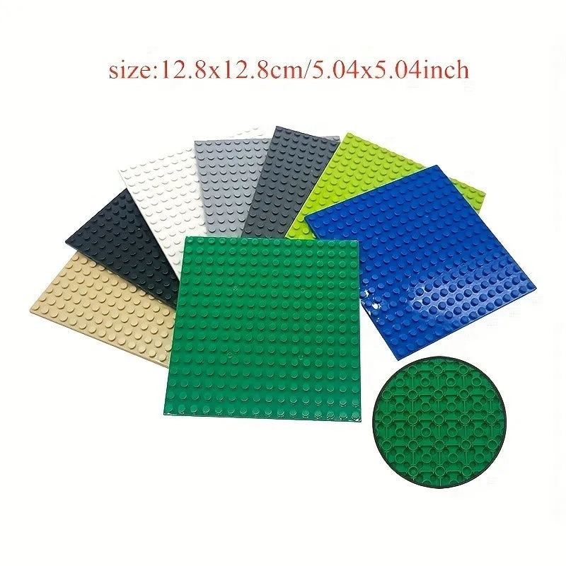 3pcs Plates 16 X 16 Double Sided Baseplate Building Blocks, Base Plate City Parts, Educational Toy Halloween Christmas Gifts