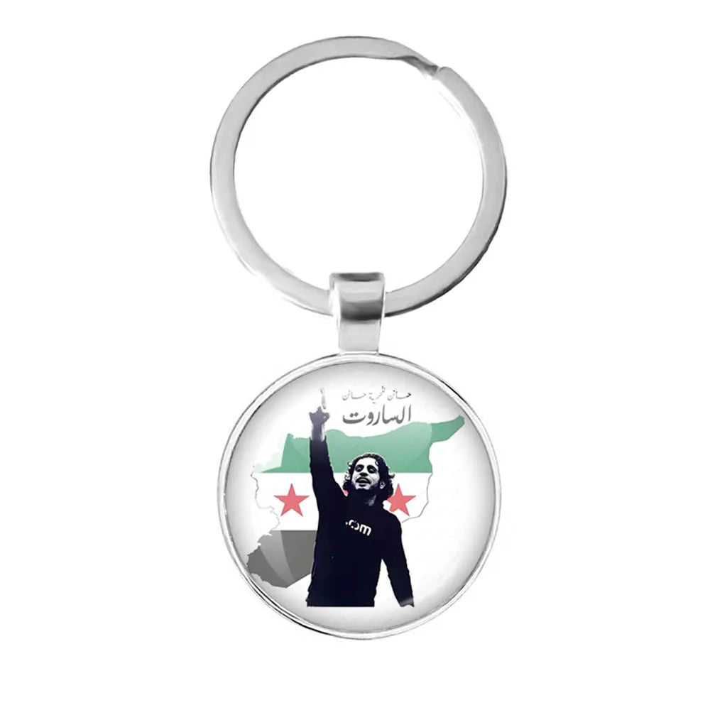 Syria Flag National keychain Glass Cabochon Pendant Keychain For Women Men Charm Car Keyring Creative Fashion Jewelry Gift