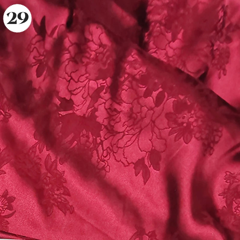 Floral Pattern Jacquard Damask Fabric Faux Silk Satin Brocade Fabric For DIY Sewing Cheongsam Hanfu Wedding Dress Garment Decor