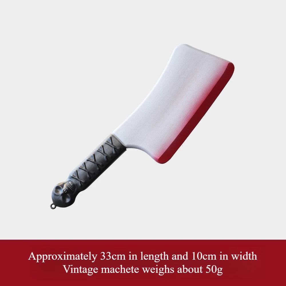 1pcs Halloween Fake Bloody Weapons Plastic Knife Axe Sickle Halloween Costume DIY Cosplay Props Decor Simulation Plastic Knife