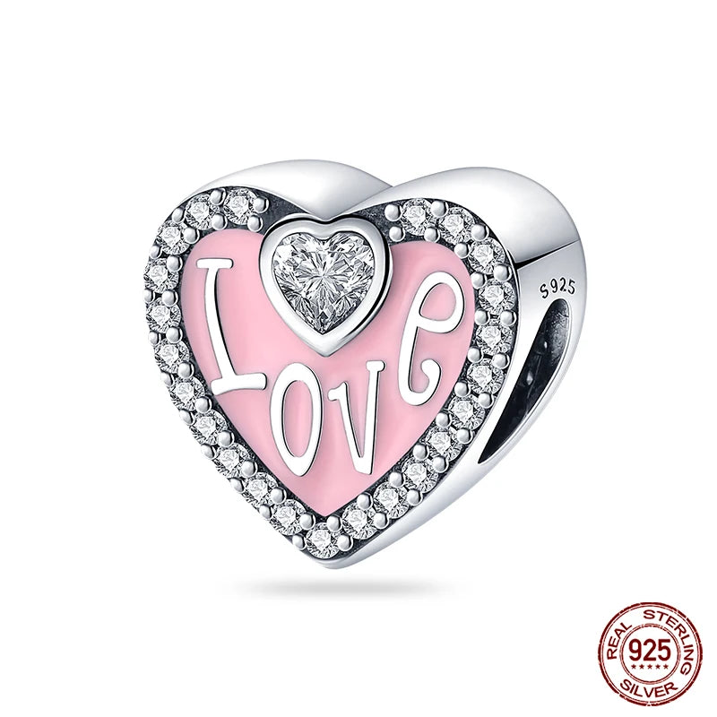 925 Sterling Silver Romantic Heart Series Charms Beads Fit Qikaola 925 Original Bracelet DIY Mother's Day Jewelry Gifts