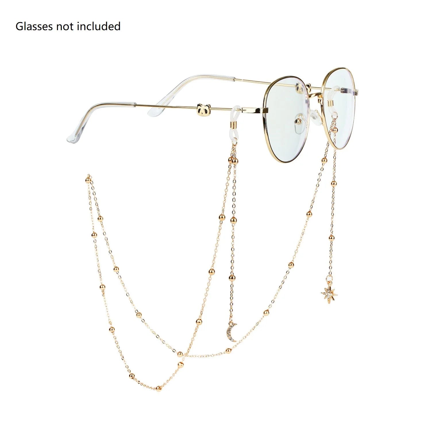 New Fashion Women Eyeglass Chain Hollow Star Pearl Beaded Sunglasses Reading Glasses Lanyard Eyewear Holder Neck Strap Rope