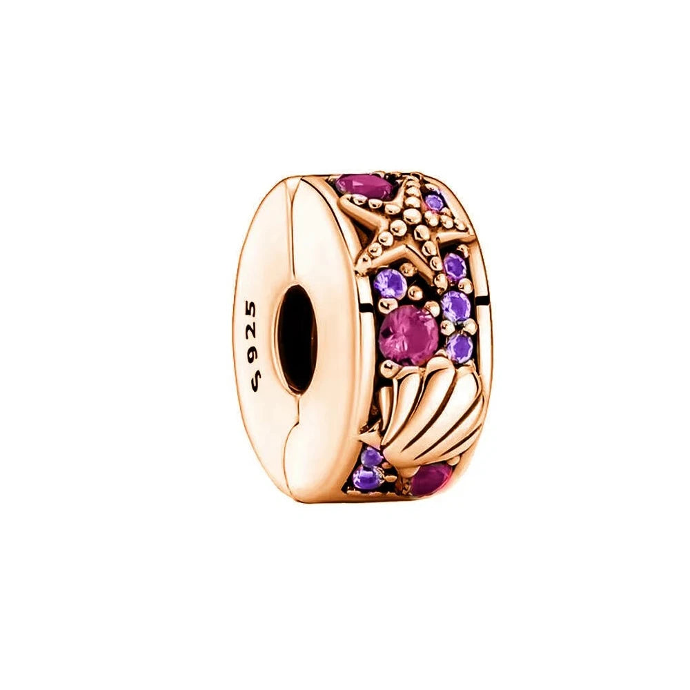 New 925 Sterling Silver Charm Fit Original Bracelet Accessories Women Jewelry Blue Ocean Series Octopus Dolphin Ship Lighthouse