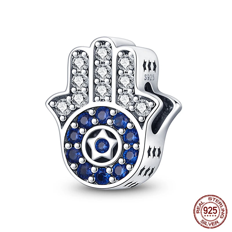 100% Real 925 Sterling Silver Classic Devil's Eye Charms Beads For Women Fit Original Qikaola Bracelets Fine DIY Jewelry Making