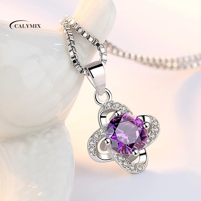 925 Sterling Silver Necklace for Women Simple Irregular Heart Moon Trendy Simple Geometric Handmade Chocker Fine Jewelry