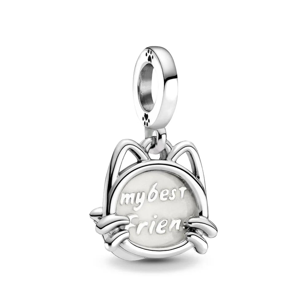Animals Series Charms 925 Silver fortune Cat Pets Fit 925 Original Bracelet Necklace DIY Pendants Fashion Jewelry For Woman