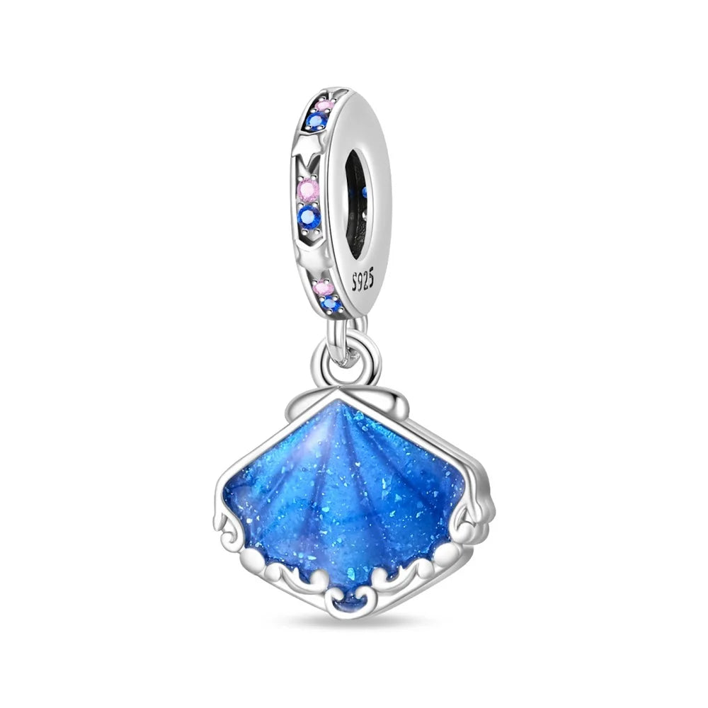 Underwater World 925 Sterling Silver Ocean Octopus Seashell Seahorse Starfish Pendant Fit DIY Bracelet Necklace Boutique Gift