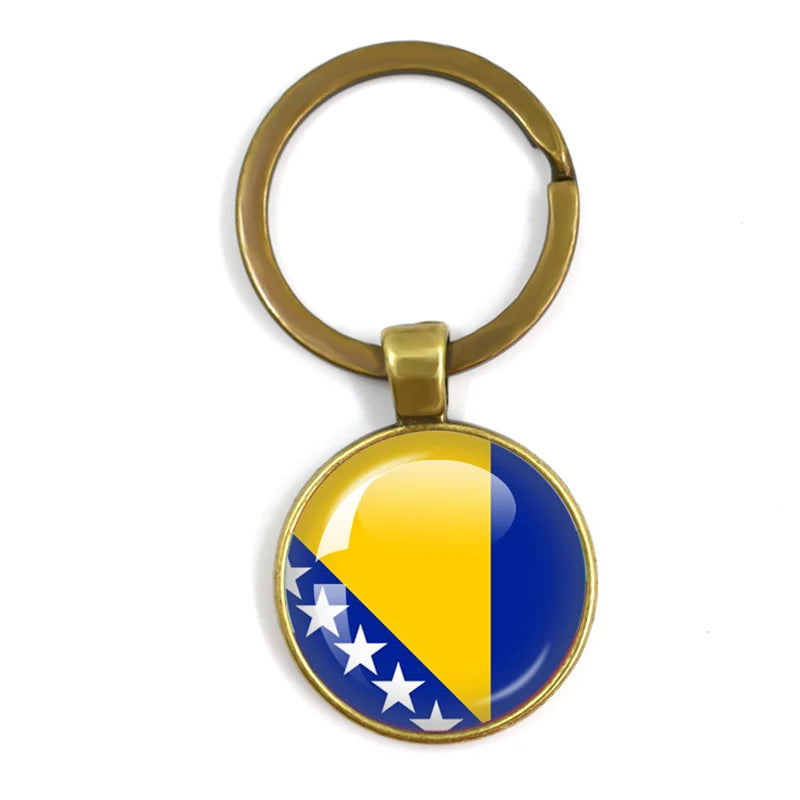 European National Flags, Albania, Andorra, Belarus, Belgium, Bosnia and Herzegovina, Bulgaria, Croatia, Popular Key Chain