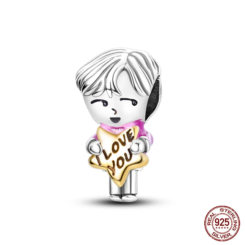 Fit Qikaola 925 Original Bracelet Fashion Bee Astronaut Eiffel Tower 925 Silver Charms Beads Fine DIY Birthday Jewelry For Women