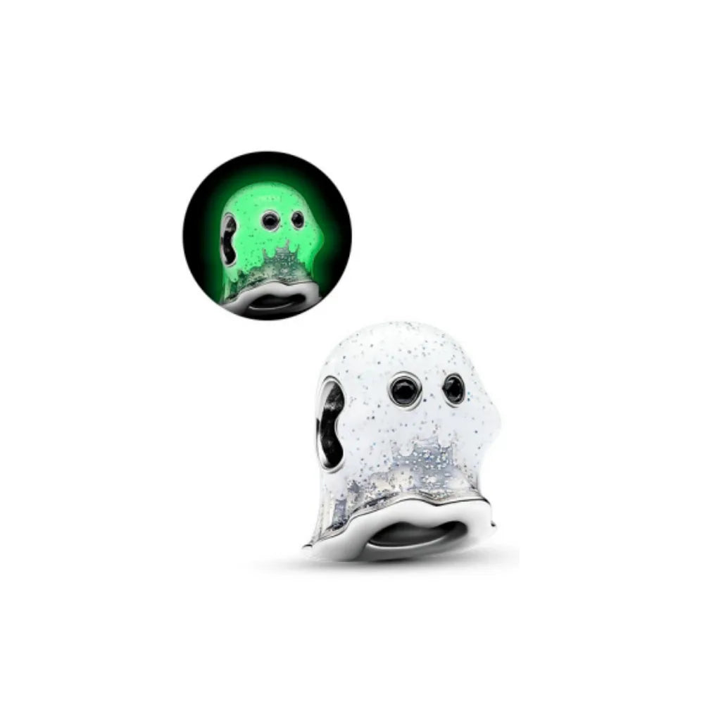 Miniso Scared Skeleton Ghost Series 925 Sterling Silver Charm Halloween hat Bead Fit Women Original Bracelet Jewelry For Gift