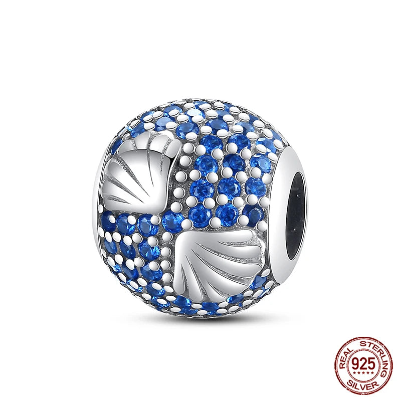 Original Ocean Series Fit 3mm Bracelet 100% Authentic 925 Sterling Silver Turtle Crab Mermaid Charm Beads DIY Jewelry Gift