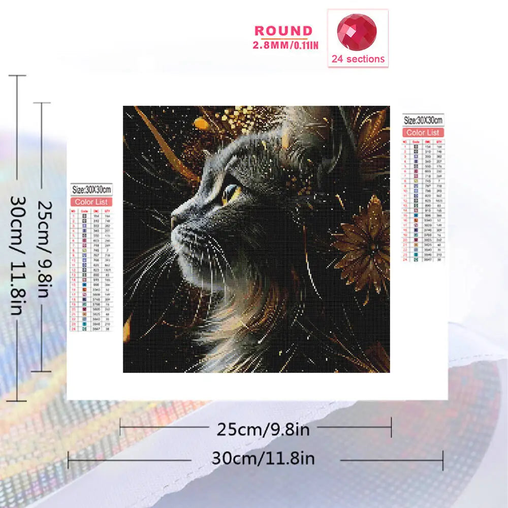 Evershine New Arrival Diamond Embroidery Black Cat Animal Picture Rhinestones Diamond Mosaic DIY Painting Handicraft