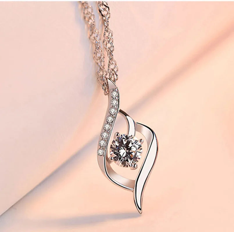 925 Sterling Silver Necklace Pendant Zircon High Quality Chain For Women Luxury Fashion Wedding Engagement Jewelry Party Gifts