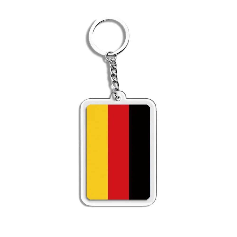 National Flag Keychain Serbia Spain Argentina USA Brazil France Portugal Denmark Poland Tunisia Flags Football Keyring Gifts