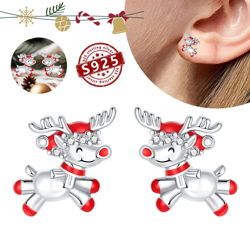 Halloween Pumpkin Bat Ring Earrings halloween charms silver 925 Earring For Women Punk Men's Earrings Fit Party Jewelry Gift