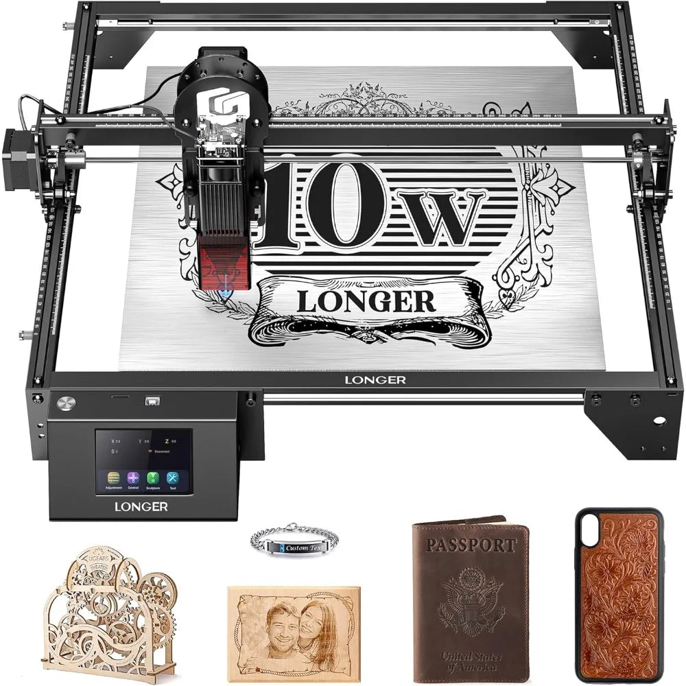 Laser Engraver Ray5 10W, 60W DIY Cutter and Engraving Machine with 3.5" Touch Screen,0.06mm  Spot 10000mm/min Fast shipping