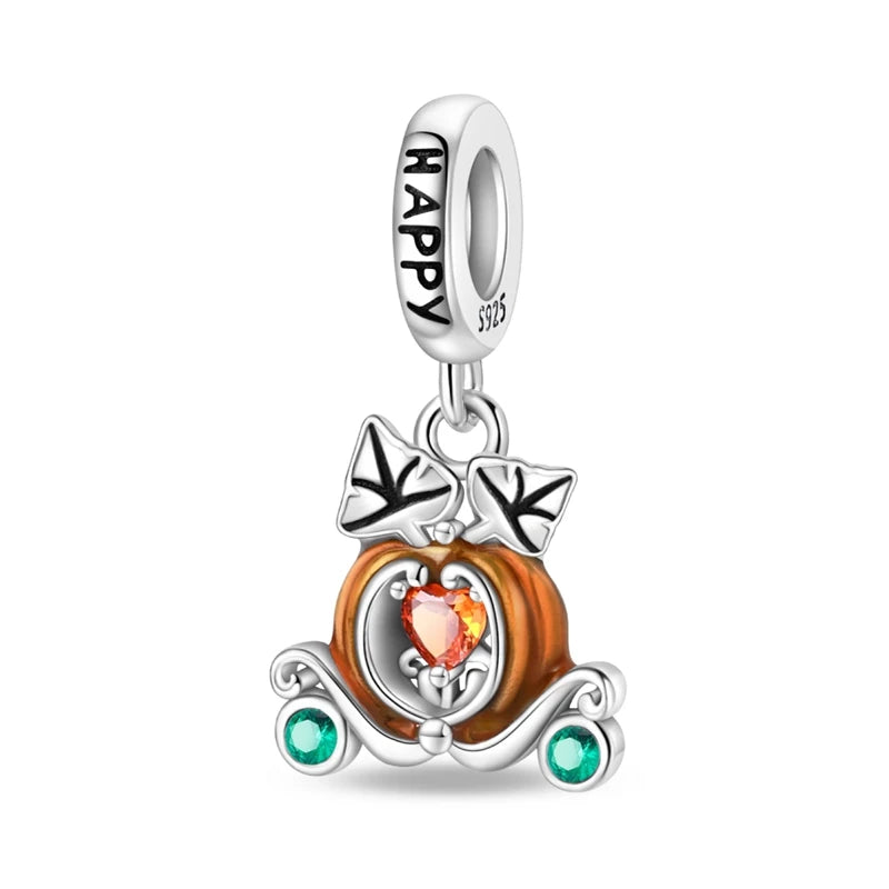 Halloween Pumpkin Series 925 Silver Orange Harvest Charms Beads For Original Bracelet For Women Jewelry Making Gift