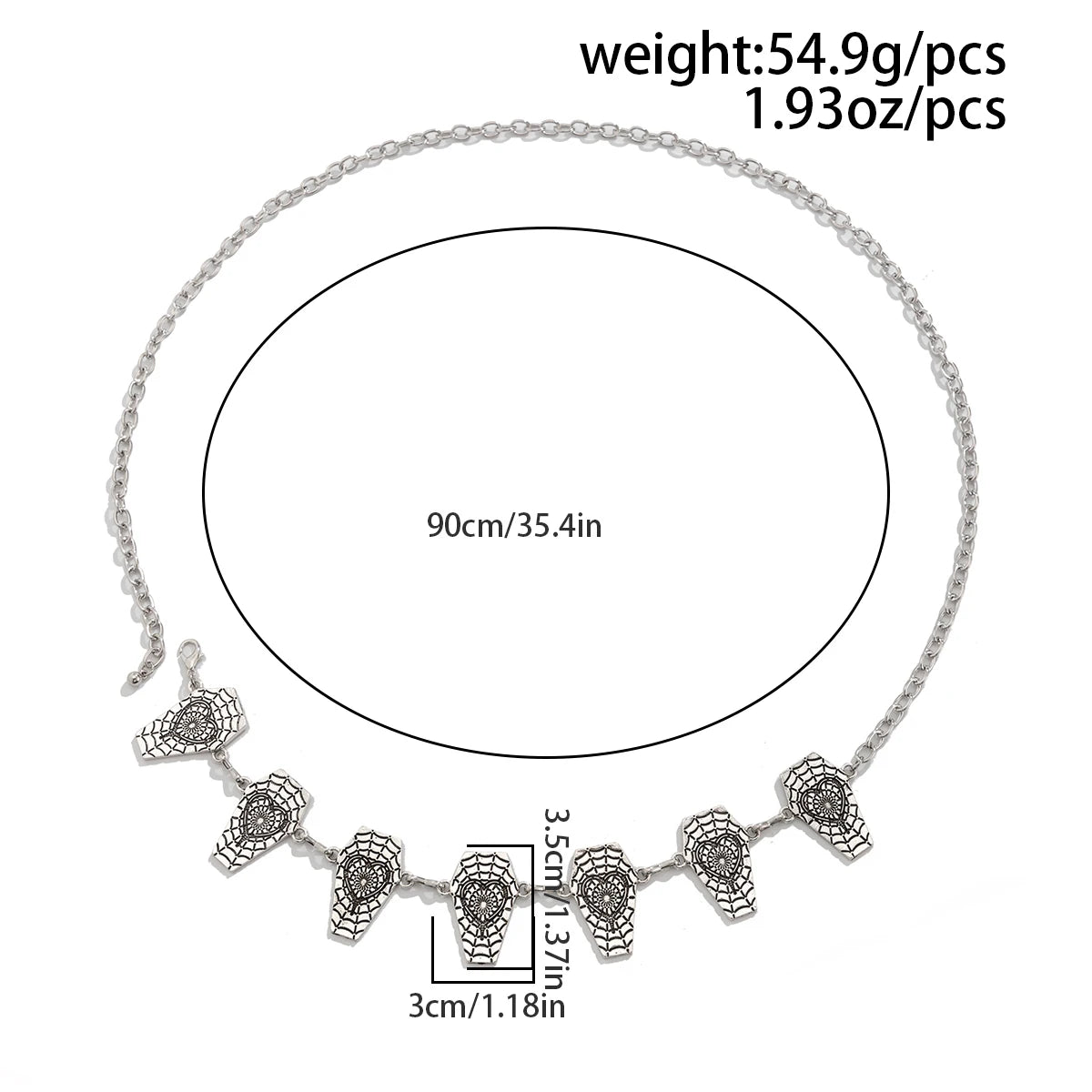 Ingemark Vintage Spider Web Cross Jesus Moon Waist Belly Chain for Women Goth Metal Belt Waistband Halloween Body Jewelry Gift