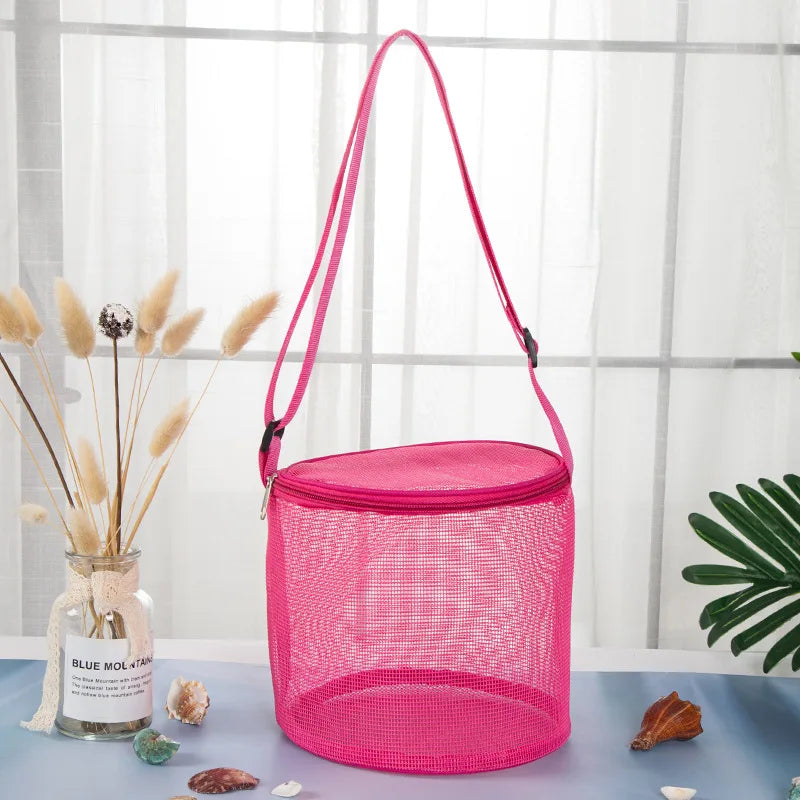 Net Yarn Shell Storage Bag Beach Three-dimensional Circle Dredging Bucket Toys Finishing Collection Bag