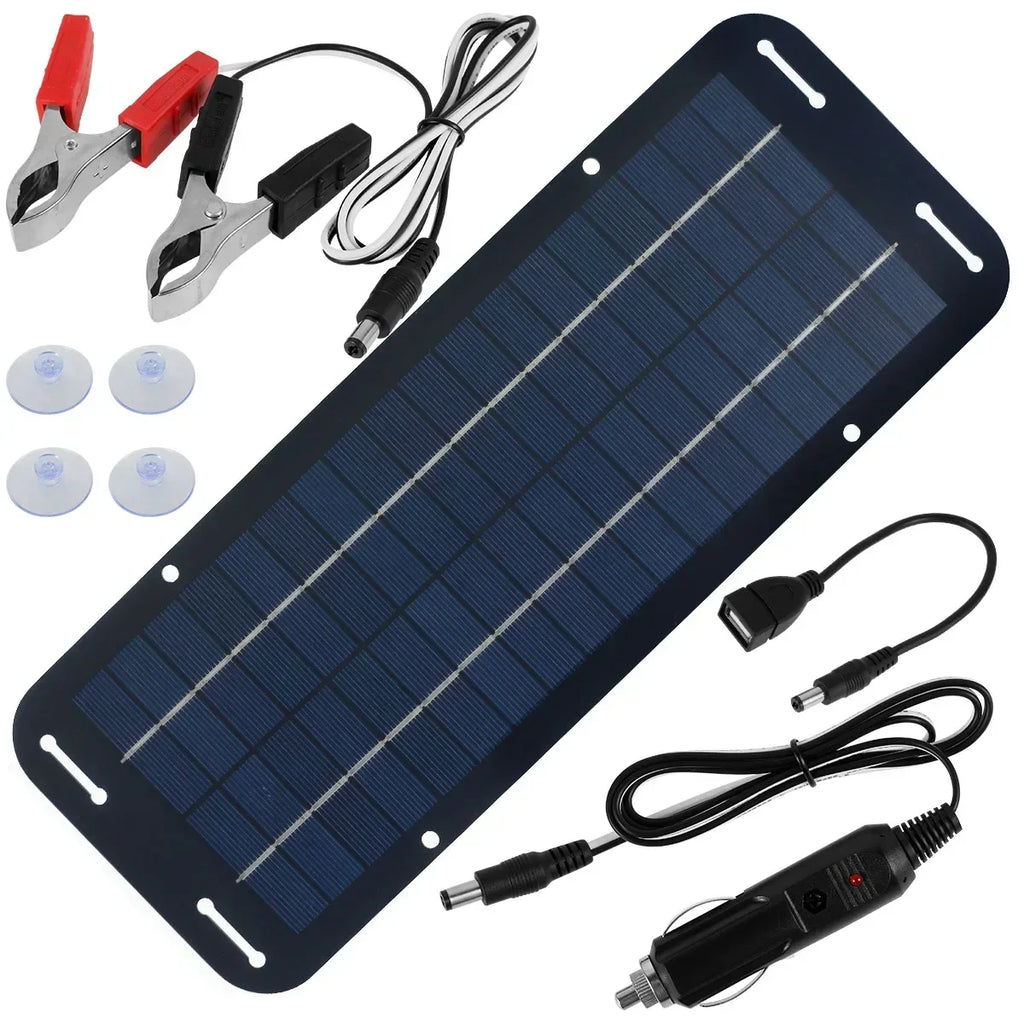 12V Solar Panel Kit IP65 Waterproof Solar Trickle Charger Portable Solar Powered Charger Kit High Efficiency Car Battery Charger