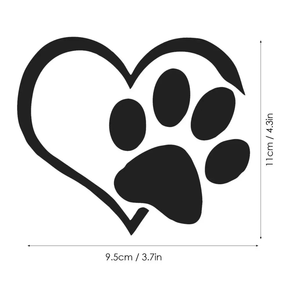 Wall Sticker Print Pet Paw With Heart Dog Cat Vinyl Decal Car Window Bumper Wall Sticker Decor For Home Wallpaper Cute ﻿