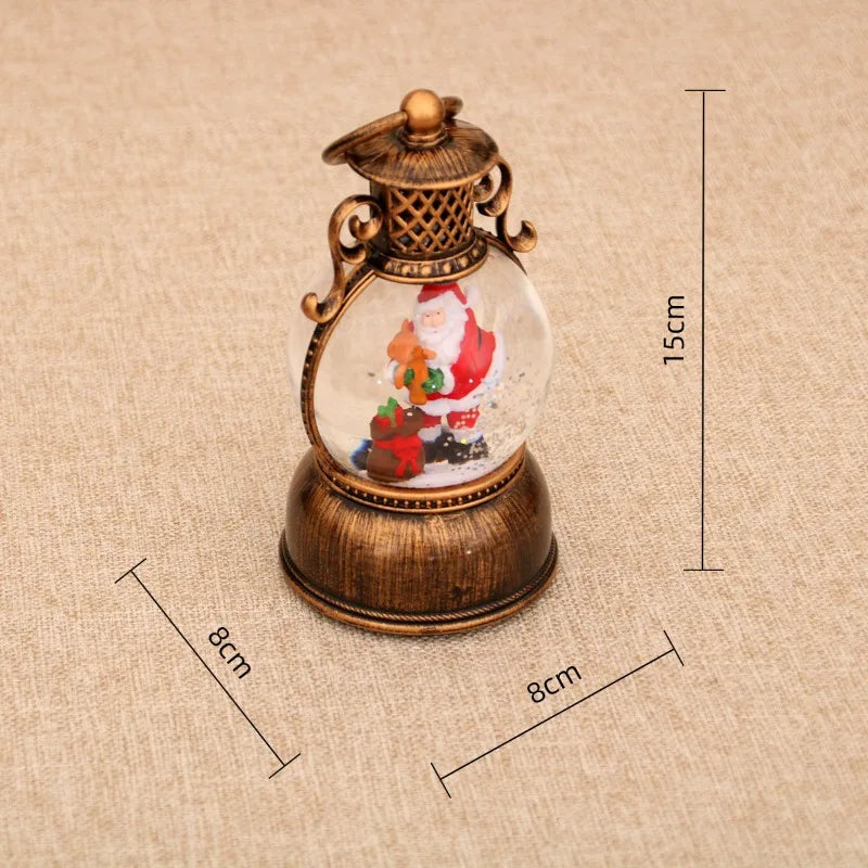 2025 Santa Claus with Music Floating Snow Ornaments Christmas Tree Luminous Bedside Lamp Snowman Night Light New Year Gifts