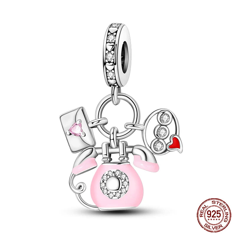 Luminous Bulb Charms Fit Qikaola Original Bracelet 925 Sterling Silver Colorful Balloon House Tram Charms Beads DIY Jewelry Gift