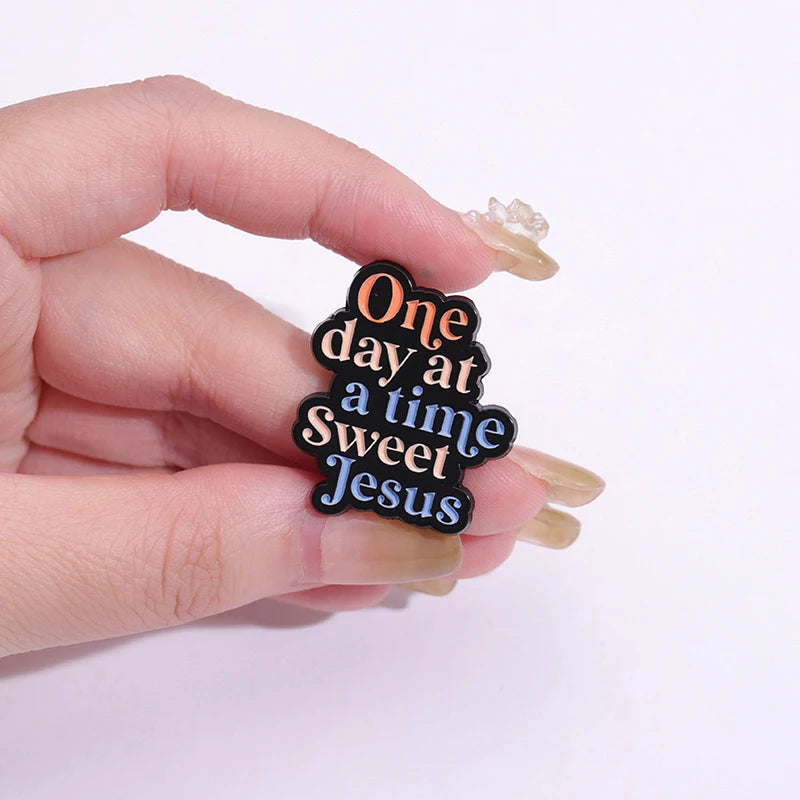 Text Love Like Jesus Enamel Pin Custom Easter Cross Believer Halloween Jewelry Lapel Clothes Backpack Shirt Gift For Fans Friend