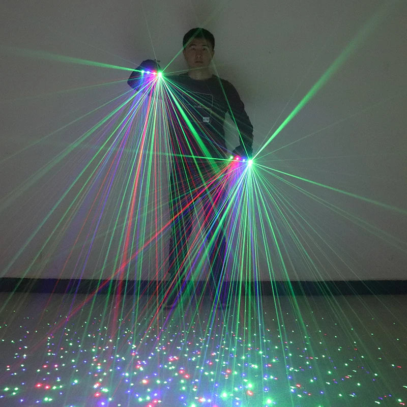 2 in 1 RGB Laser Gloves Include Green Red Blue Laser Flash Finger LED Robot Costume Bar Nightclub DJ Stage Laser Show Props
