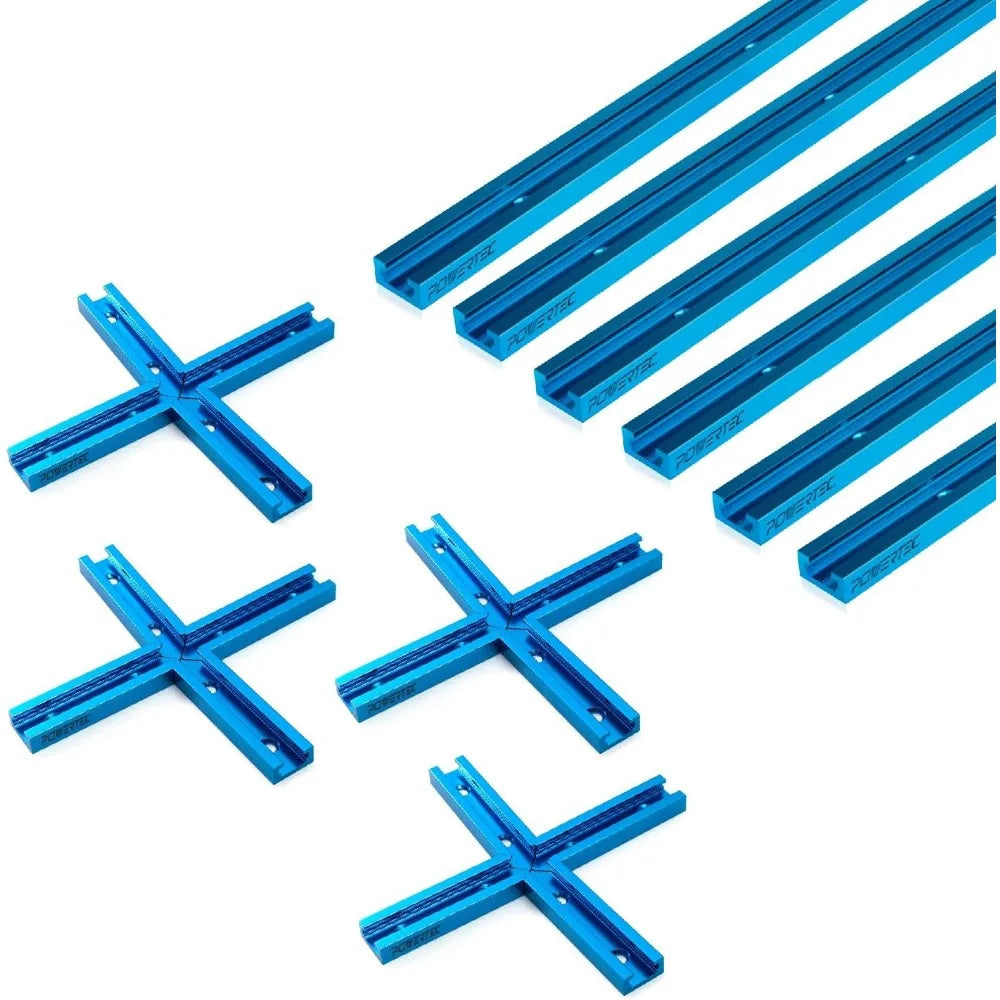 72064 6 Pack 48" Double-Cut Profile Universal T-Track and 4 Sets 3" T-Track Intersection Kit, Aluminum T Track Fast  delivery