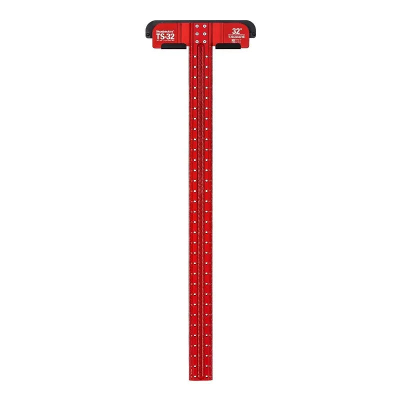 POPULAR.T Square, 32 Inch, Precision Woodworking T-Square Ruler, Built-in Edge Support, Scribing & Shelf Pin Guides,