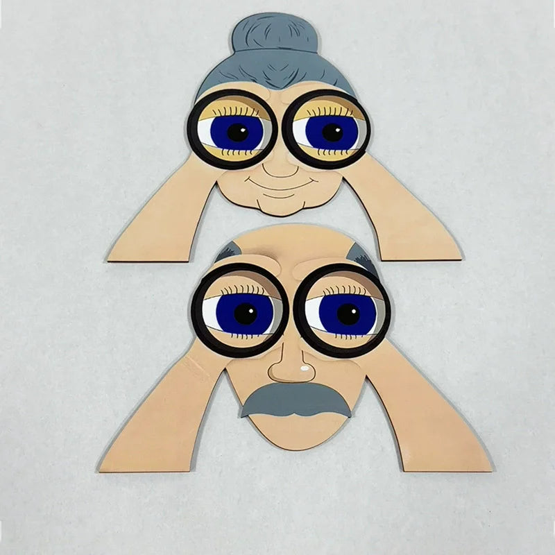 Garden Fence Decoration for Meddlesome Elderly People and Ladies in the Garden Courtyard Garden Decoration Outdoor Fence Poster